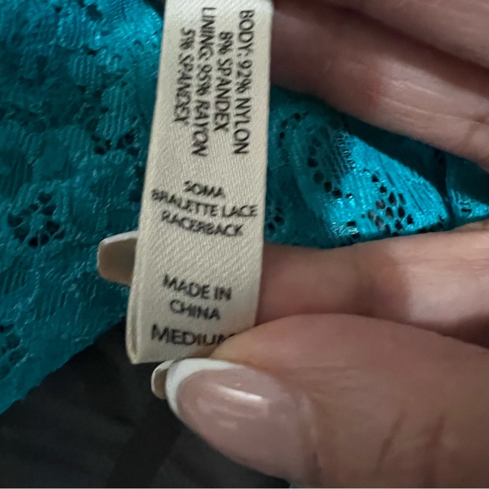 Soma Teal Lace Racerback Bralette - Picture 6 of 6